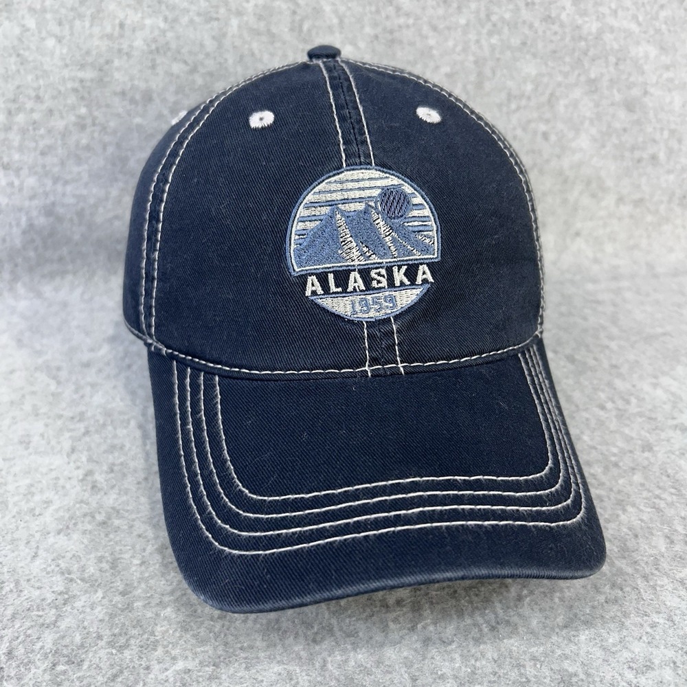 Prairie Mountain Alaska 1959 Strapback‎ Hat Navy Blue Souvenir Baseball Cap